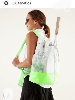 Lululemon Rally Bag Match Point Nimbus/Zippy Green Tennis Yoga Gym Bag